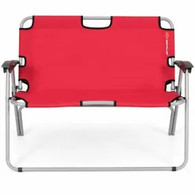 2 Person Folding Camping Bench Portable Double Chair-Red